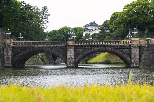 Tokyo - Japonya, 30 Mayıs 2018: Nijubashi Köprüsü ve İmparatorluk Sarayı