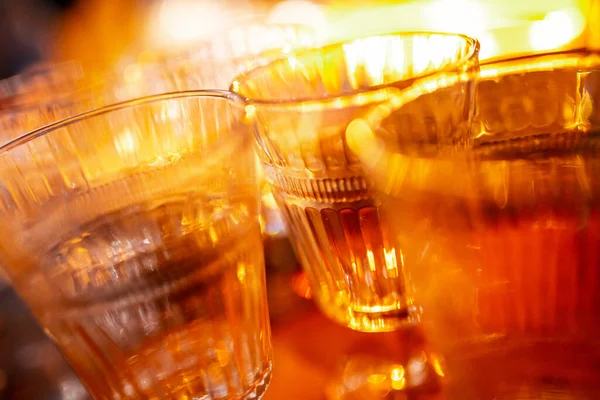 Vasos Corte Primer Plano Para Bebidas Con Enfoque Suave Luz — Foto de Stock