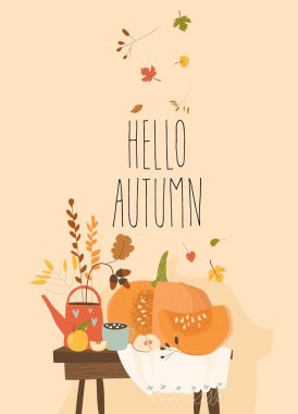 Balkabağı ve sonbahar elementleriyle hayat