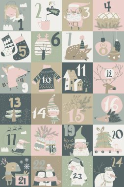 Yılbaşı dekorasyonu ve karakterli takvim