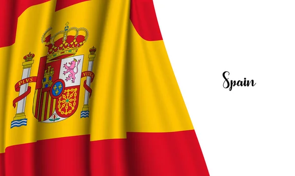 Vetor Ilustração Bandeira Espanha Sobre Fundo Branco — Vetor de Stock
