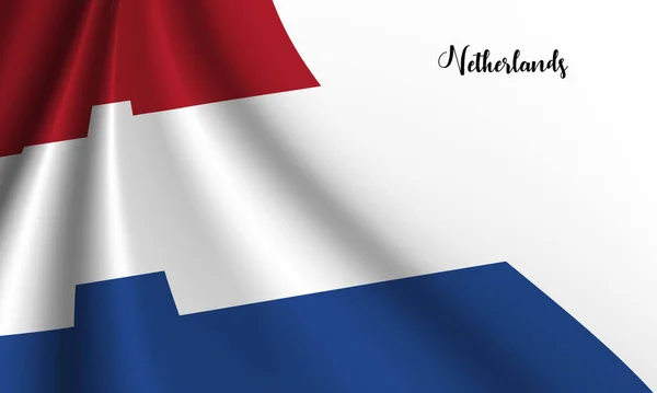 Vektör - Beyaz arkaplanda Hollanda bayrağı