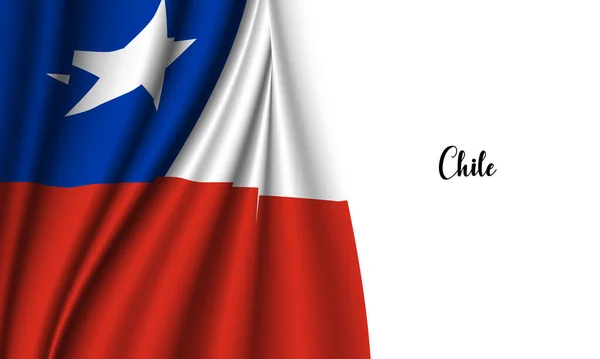 Vector Ilustración Bandera Chile Fondo — Vector de stock