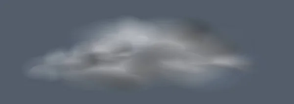 ベクトルイラスト ふわふわ灰色の雲バナー背景に雨が降る前に — ストックベクタ