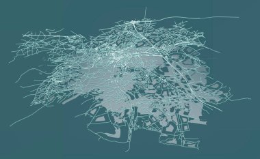 Belçika 'nın Namur şehrinde yol haritası, vektör çizim resmi