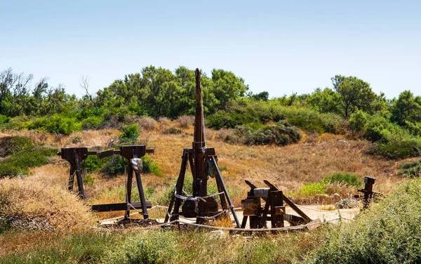 Ancient Siege Weapons Apollonia National Park Israel — Stock Photo, Image