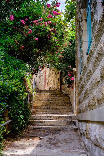 Old streets of ancient village Ein Karem, Israel.