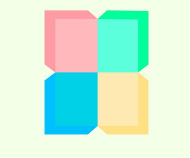 Renkli kareler sarı arkaplan