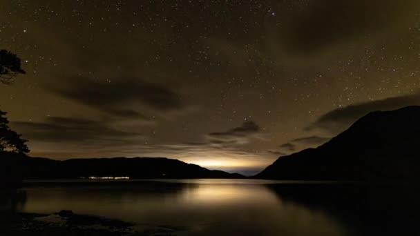 Lapso Tempo Curto Uma Noite Nublada Ullswater Distrito Lago — Vídeo de Stock