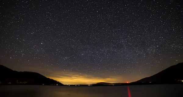 Ngiliz Göl Bölgesi Ndeki Bassenthwaite Gölü Nün Panoramik Görüntüsü Yıldızlı Stok Resim