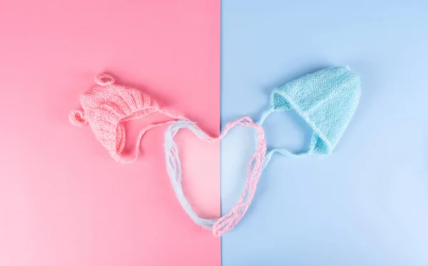 Bienvenidos Gemelos Recién Nacidos Sombreros Niño Niña Ducha Para Bebés —  Fotos de Stock