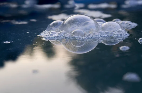 Zbliżenie Pęcherzyków Powietrza Wody Koncepcja Makro Selektywne Skupienie Bubbles Tła — Zdjęcie stockowe