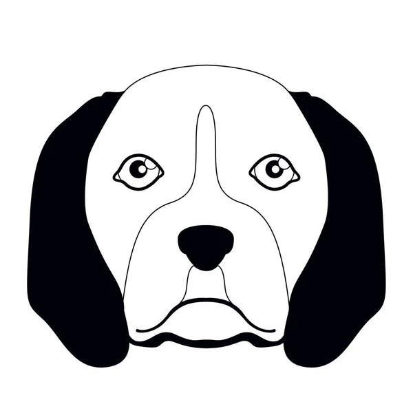 Silhouet van een beagle avatar — Stockvector