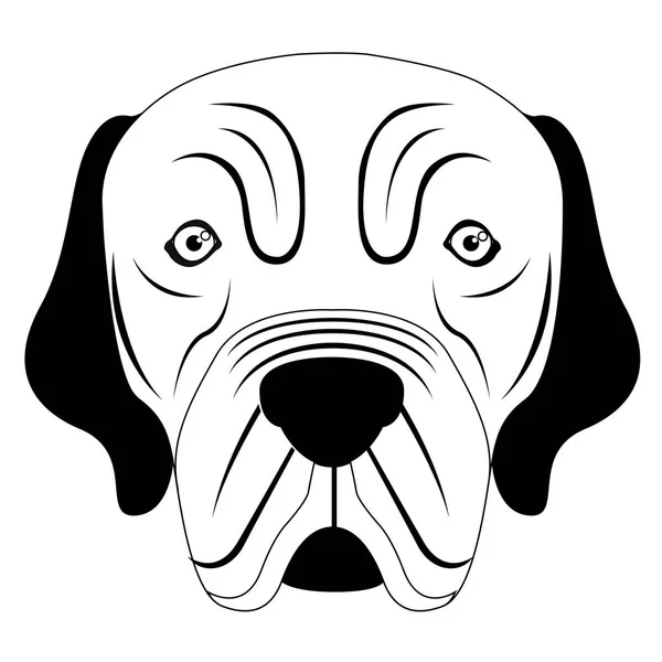 Napoliten mastiff avatar silueti — Stok Vektör