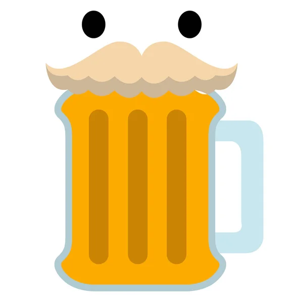 Isolerade öl med en mustasch-ikon — Stock vektor