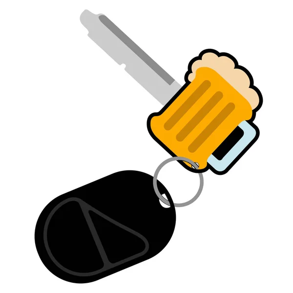 Icône clé en forme de bière — Image vectorielle