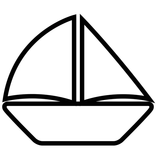 Isoalted zeilboot pictogram — Stockvector