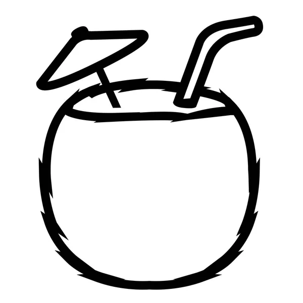 Icône cocktail noix de coco — Image vectorielle