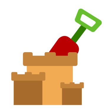 İzole kumdan kale simgesi