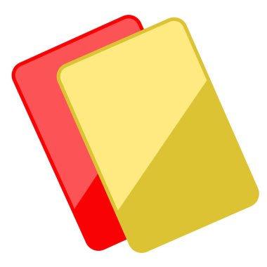 İzole kırmızı ve sarı kart