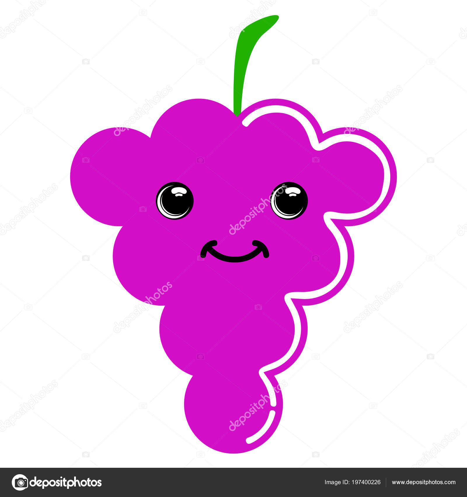 Cute grapes emoticon Stock Vector by ©LAUDiseno 197400226