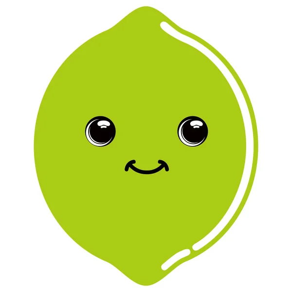 Emoticono de limón lindo — Vector de stock