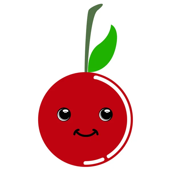 Cute cherry emoticon — Stock Vector
