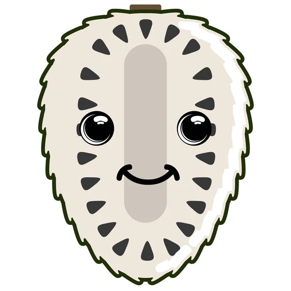 Cute soursop emoticon — Stock Vector