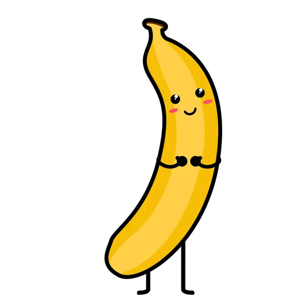 Émoticône de banane mignon — Image vectorielle