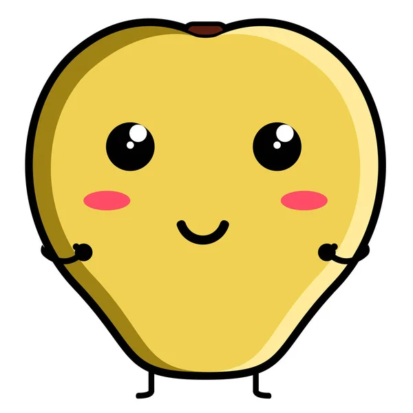 Cute guava emoticon — Stock Vector