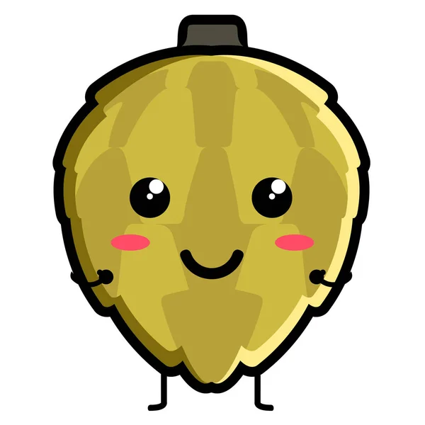 Carino anon emoticon frutta — Vettoriale Stock