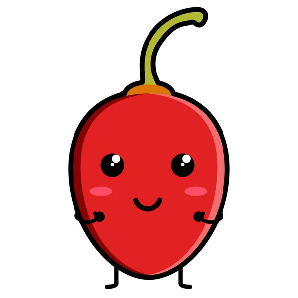 Cute tree tomato emoticon — Stock Vector