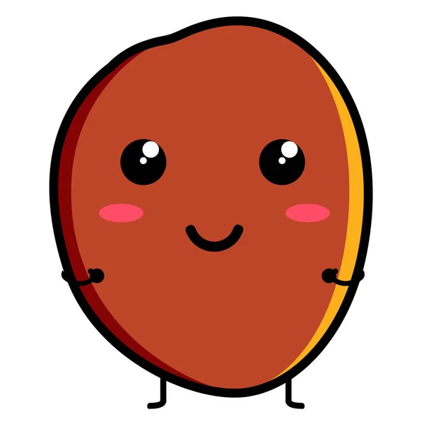 Émoticône de prune mignon — Image vectorielle