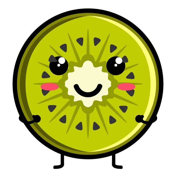 Carino kiwi emoticon — Vettoriale Stock