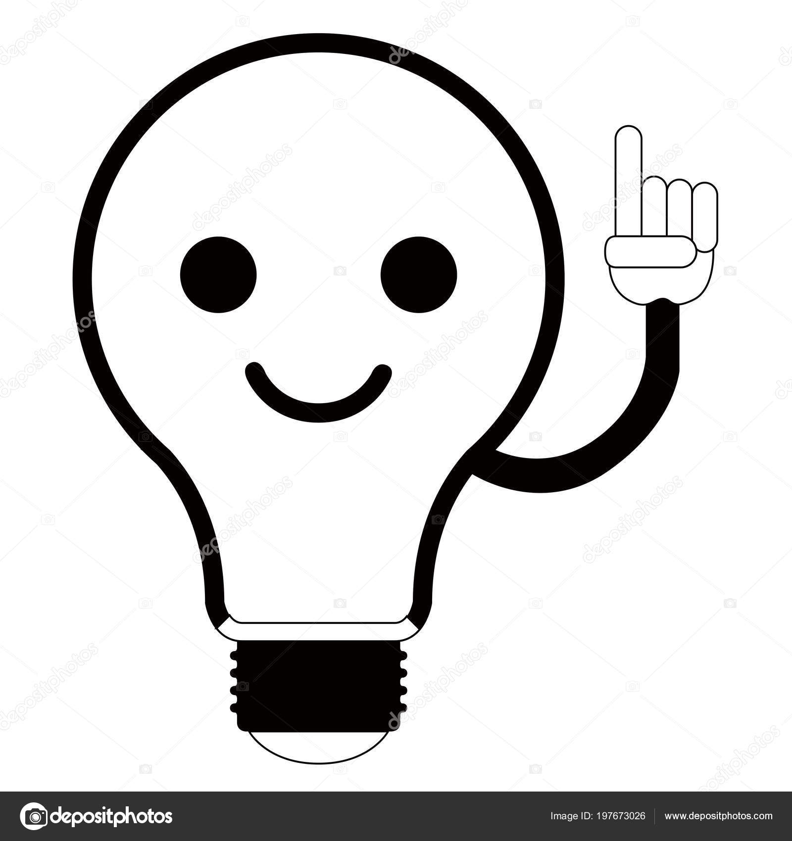 Lightbulb emoticon silhouette Stock Vector Image by ©LAUDiseno 197673026