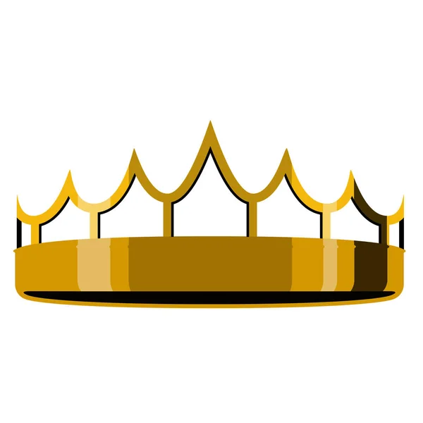 孤立的金色皇冠图标 矢量插画设计 — 图库矢量图片