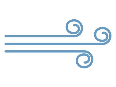 İzole rüzgarlı hava simgesi