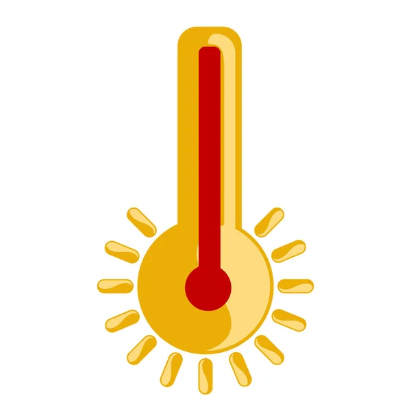 Ícone de termômetro quente isolado —  Vetores de Stock