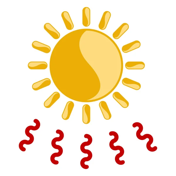 Geïsoleerde zonnige weerpictogram — Stockvector