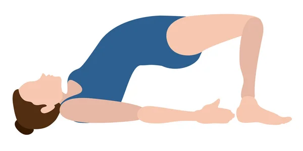 Geïsoleerde Meisje Beoefenen Van Yoga Vector Illustratie Ontwerp — Stockvector