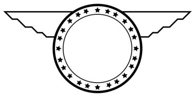 İzole tek renkli Amerikan amblemi