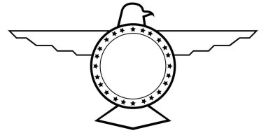 İzole tek renkli Amerikan amblemi