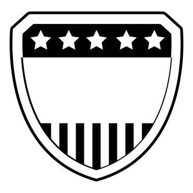 İzole tek renkli Amerikan amblemi