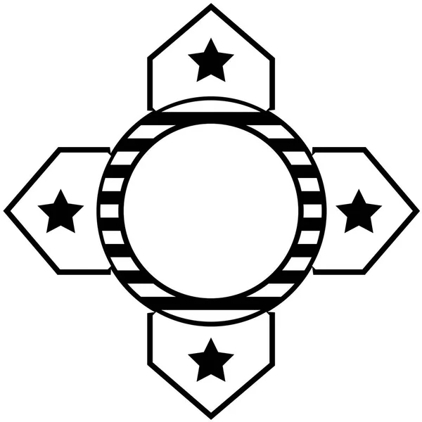 Emblema monocromo americano aislado — Archivo Imágenes Vectoriales