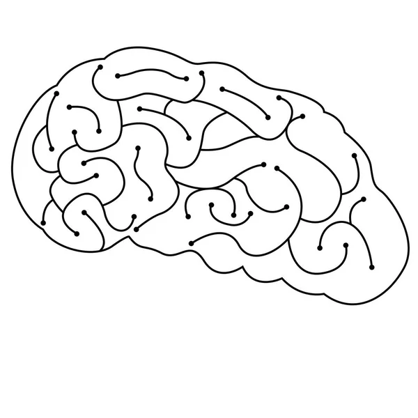 Design lineare del cervello — Vettoriale Stock