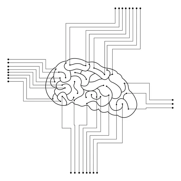 直系脳デザイン — ストックベクタ