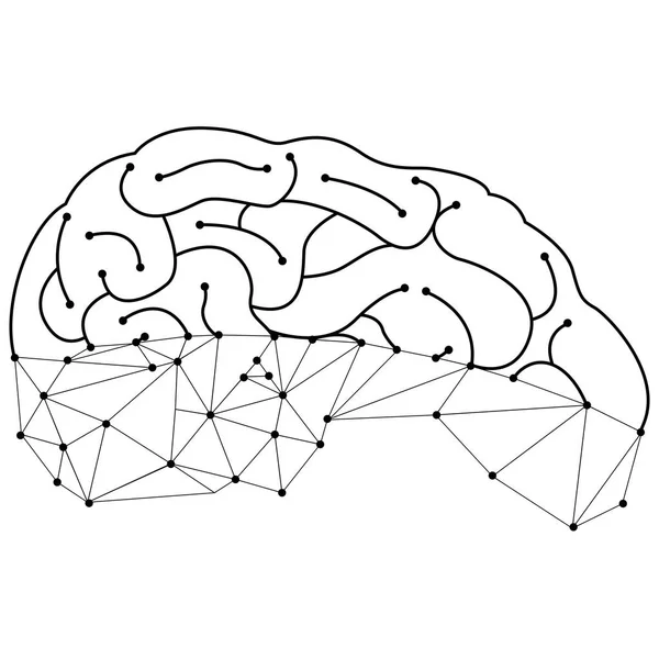 Diseño del cerebro lineal — Archivo Imágenes Vectoriales