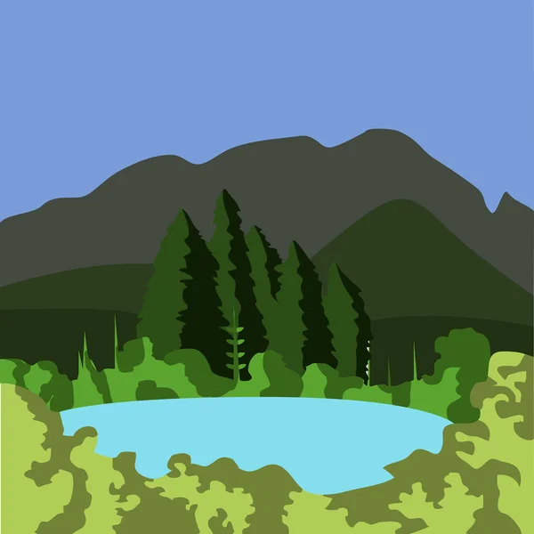 Geïsoleerde landschap afbeelding — Stockvector