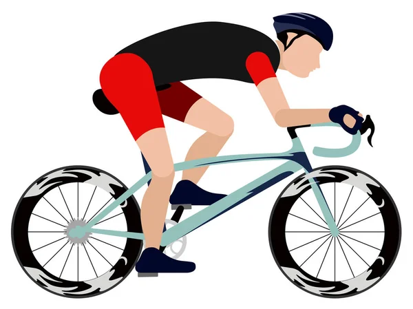 Imagen de ciclista aislada — Vector de stock