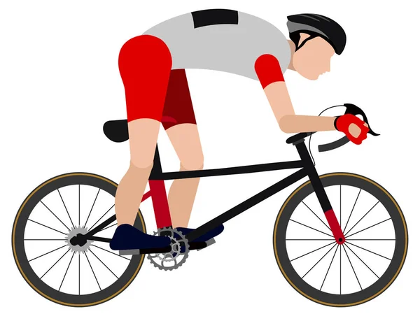 Imagen de ciclista aislada — Vector de stock